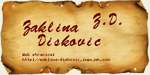 Žaklina Dišković vizit kartica